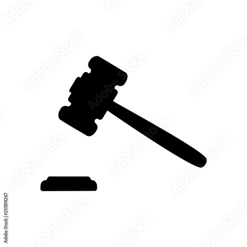 Judge or auction hummer. Flat style icon. Vector illustration