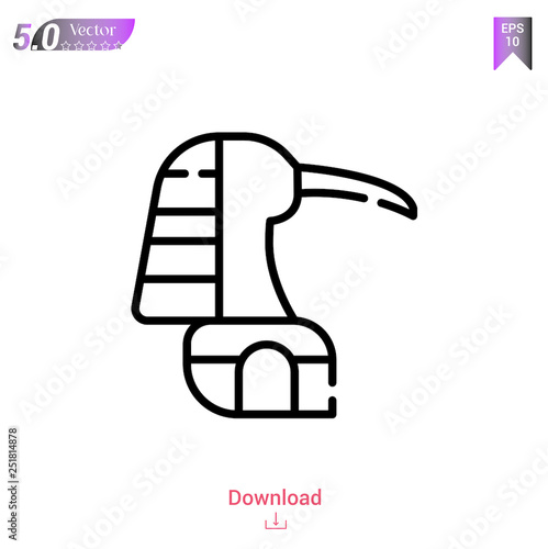 Outline thoth icon isolated on white background. Line pictogram. Graphic design, mobile application, old Egypt icons, logo, user interface. Editable stroke. EPS10 format vector illustration