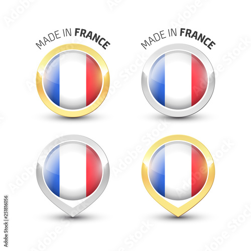 Made in France - Round labels with flags Free Download Made in France - Round labels with flags - GFXLoad