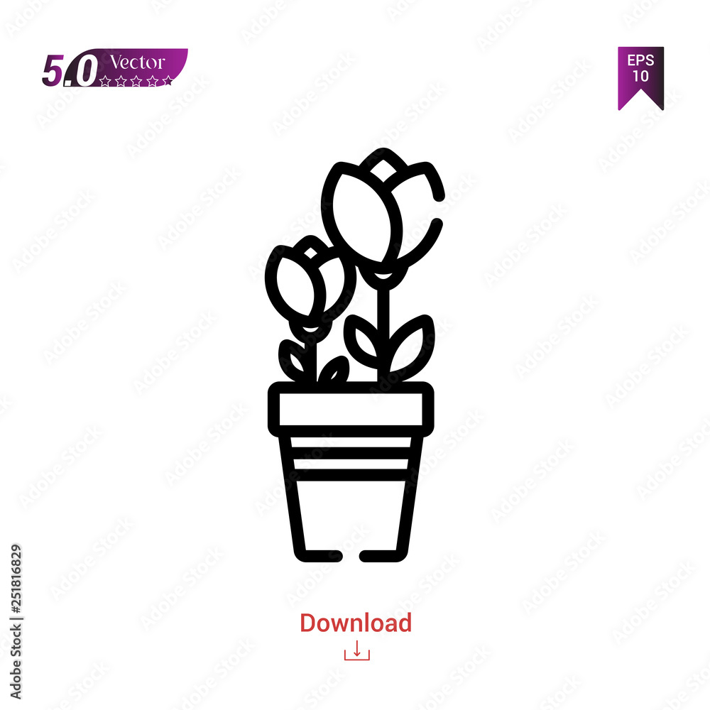 Outline tulip icon isolated on white background. Line pictogram. Graphic design, mobile application, logo, user interface. Editable stroke. EPS10 format vector illustration Outline tulip icon isolated on white background. Line pictogram. Graphic design, mobile application, logo, user interface. Editable stroke. EPS10 format vector illustration