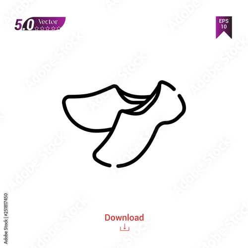 Outline shoes icon isolated on white background. Line pictogram. Graphic design, mobile application, logo, user interface. Editable stroke. EPS10 format vector illustration