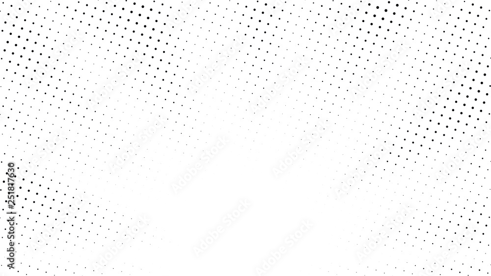 Halftone gradient sun rays pattern. Abstract halftone vector dots background. Monochrome dots pattern. Pop Art, Comic small dots. Star rays halftone poster. Shine, explosion. Outer space, sunrise rays