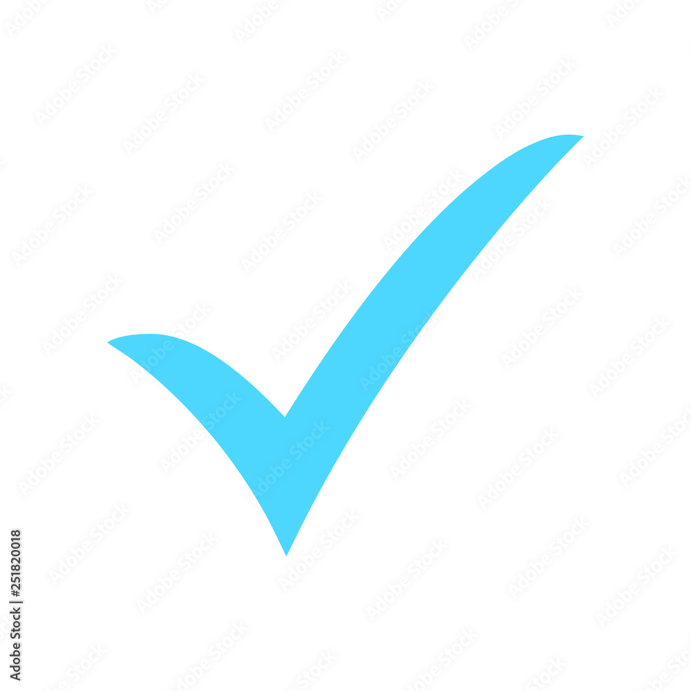 Blue check mark icon. Tick symbol, tick icon vector illustration. Blue check mark icon. Tick symbol, tick icon vector illustration.