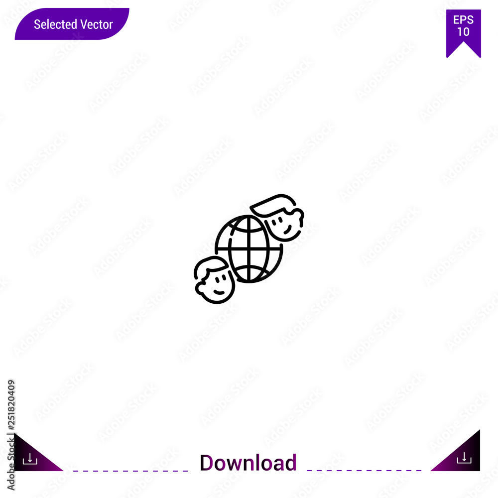 Obraz premium Outline friendship icon isolated on white background. Line pictogram. Graphic design, mobile application. Editable stroke. EPS10 format vector illustration