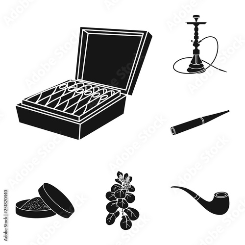 Isolated object of anti and habit sign. Collection of anti and tobacco stock vector illustration.