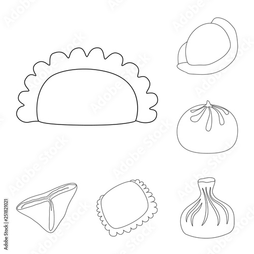 Vector design of food  and dish symbol. Collection of food  and cooking vector icon for stock.