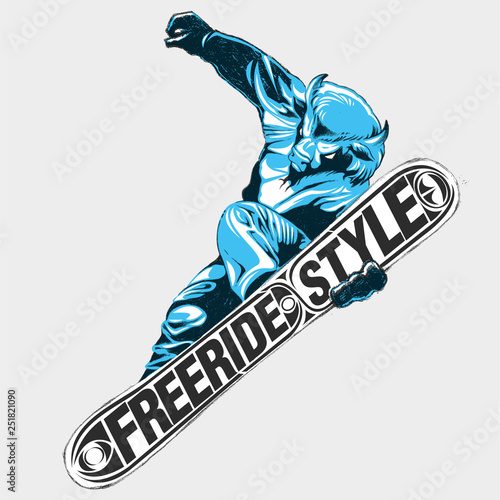 Bison freeride snowboarder