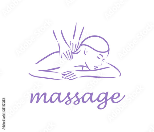 Vector illustration concept of Massage body relax symbol icon on white background