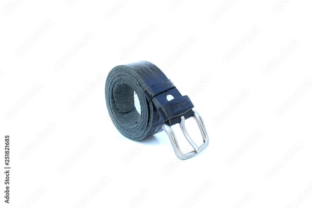 black leather belt on isolated black leather belt on isolated
