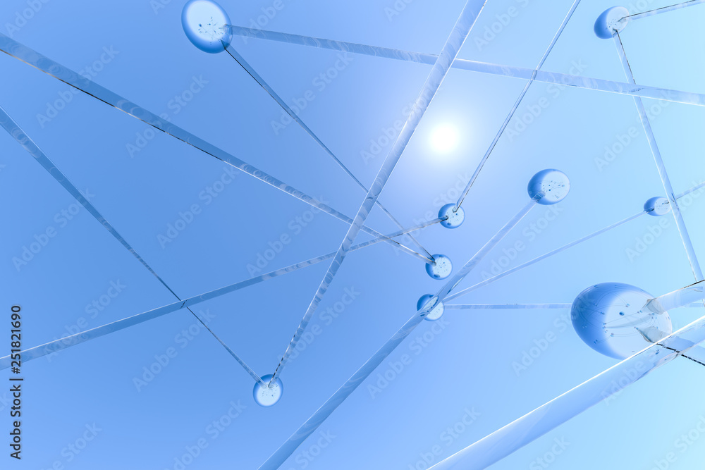 3d rendering, lines and dots with chemistry background 3d rendering, lines and dots with chemistry background