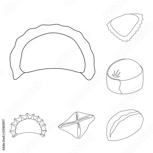 Isolated object of food  and dish sign. Collection of food  and cooking vector icon for stock.