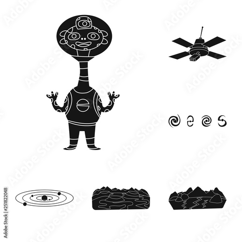 Isolated object of colonization  and sky symbol. Set of colonization  and galaxy  vector icon for stock.