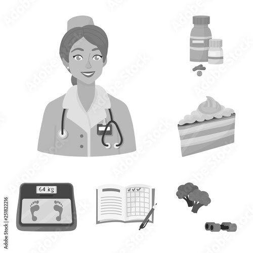 Isolated object of health and diet sign. Collection of health and disease stock symbol for web.