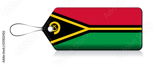 Vanuatu flag label, Tag of product made in Vanuatu photo