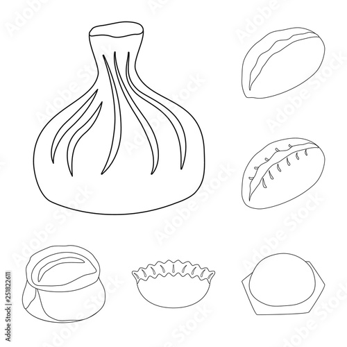 Vector illustration of food  and dish icon. Collection of food  and cooking stock vector illustration.