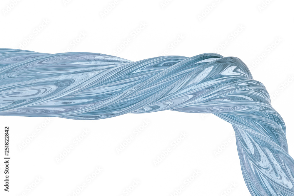 3d rendering, cyan transparent silk