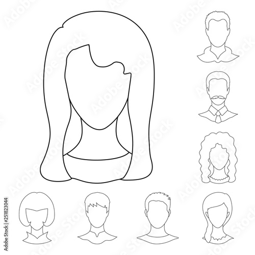 Isolated object of professional and photo icon. Collection of professional and profile vector icon for stock.