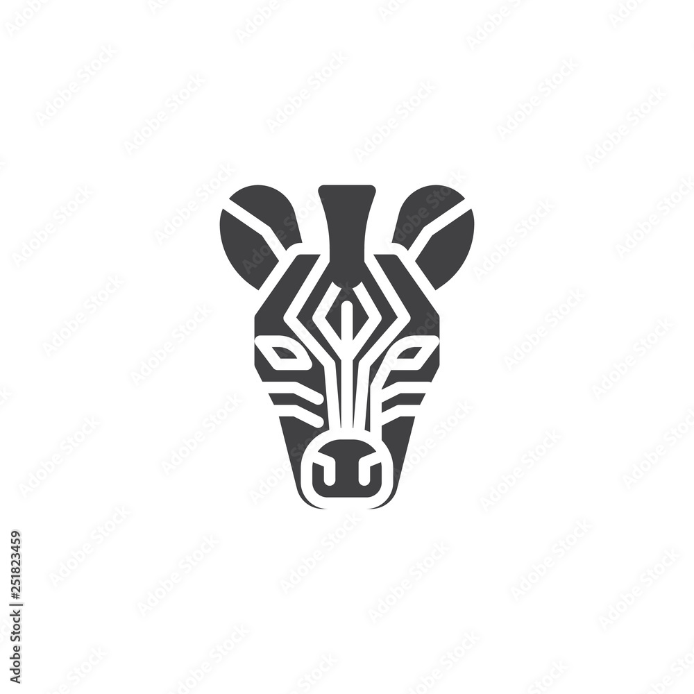 Zebra head vector icon. filled flat sign for mobile concept and web design.  zebra animal glyph icon. Wild animals symbol, logo illustration. Pixel  perfect vector graphics Stock Vector | Adobe Stock