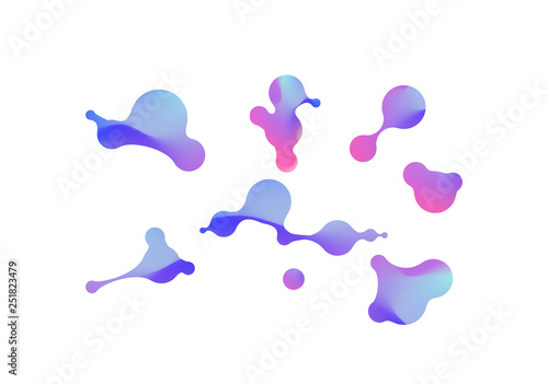 Template of fluid organic shapes. Abstract liquid gradient shapes. Set of abstract modern graphic elements