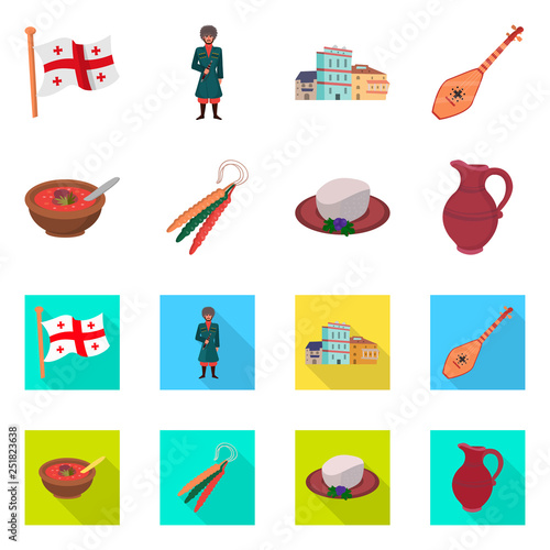 Vector design of culture and sightseeing sign. Set of culture and originality vector icon for stock.