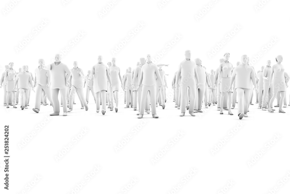 3d rendering illustration of people in group
