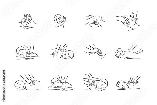 Vector illustration concept of Massage body relax symbol icon on white background