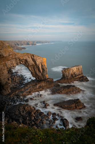 The Green Bridge of Wales, Pembrokeshire Coast, West Wales, UK photo