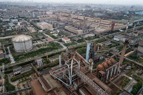 aerial view of industrial buildings in abandoned factory © Bob