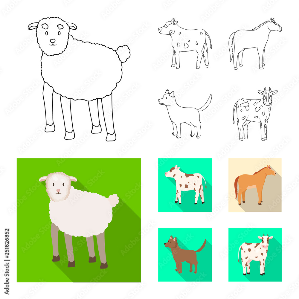Obraz premium Vector illustration of breeding and kitchen sign. Set of breeding and organic vector icon for stock.