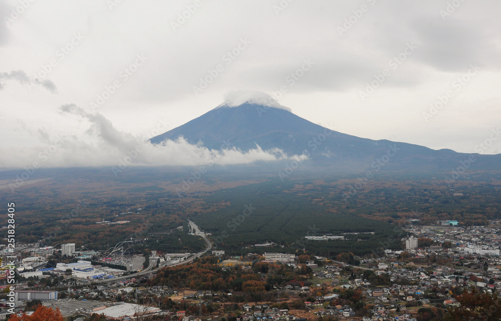 Mount Fuji in the cloudy day