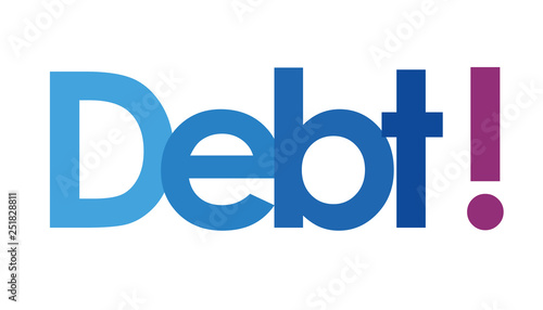 debt text in white background