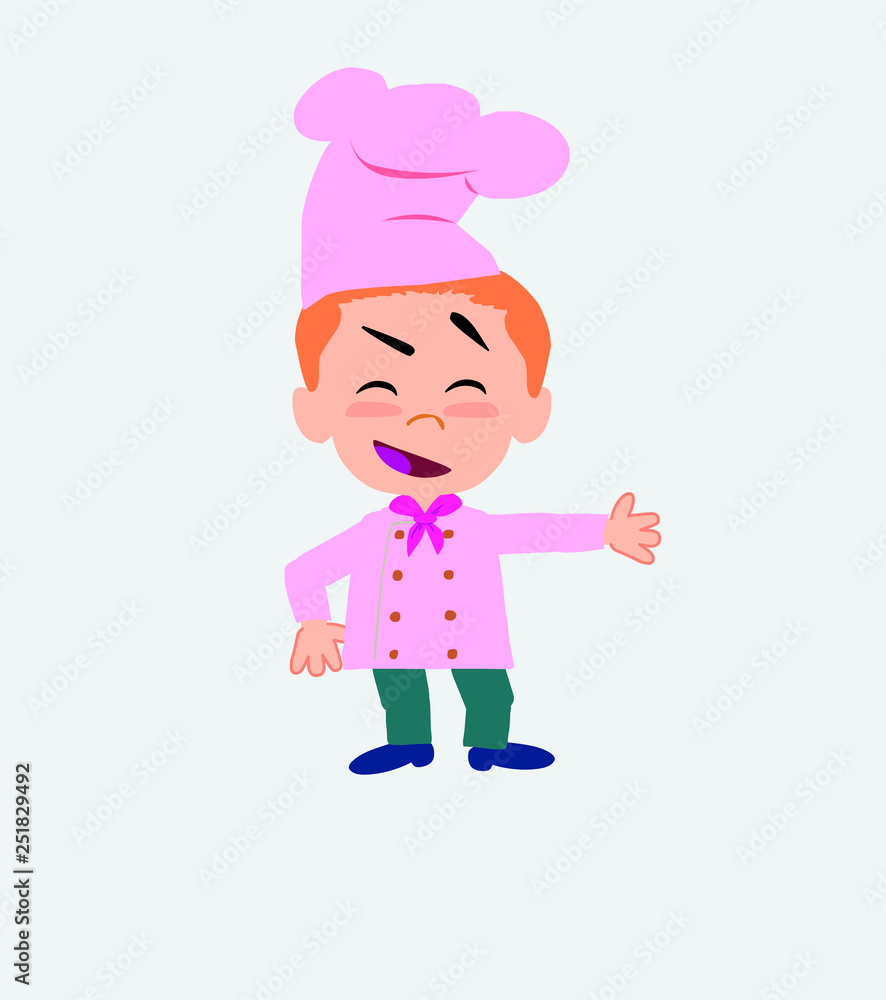Chef showing something in an optimistic and positive attitude. Chef showing something in an optimistic and positive attitude.