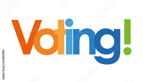 voting text in white background