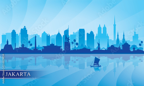 Jakarta city skyline silhouette background