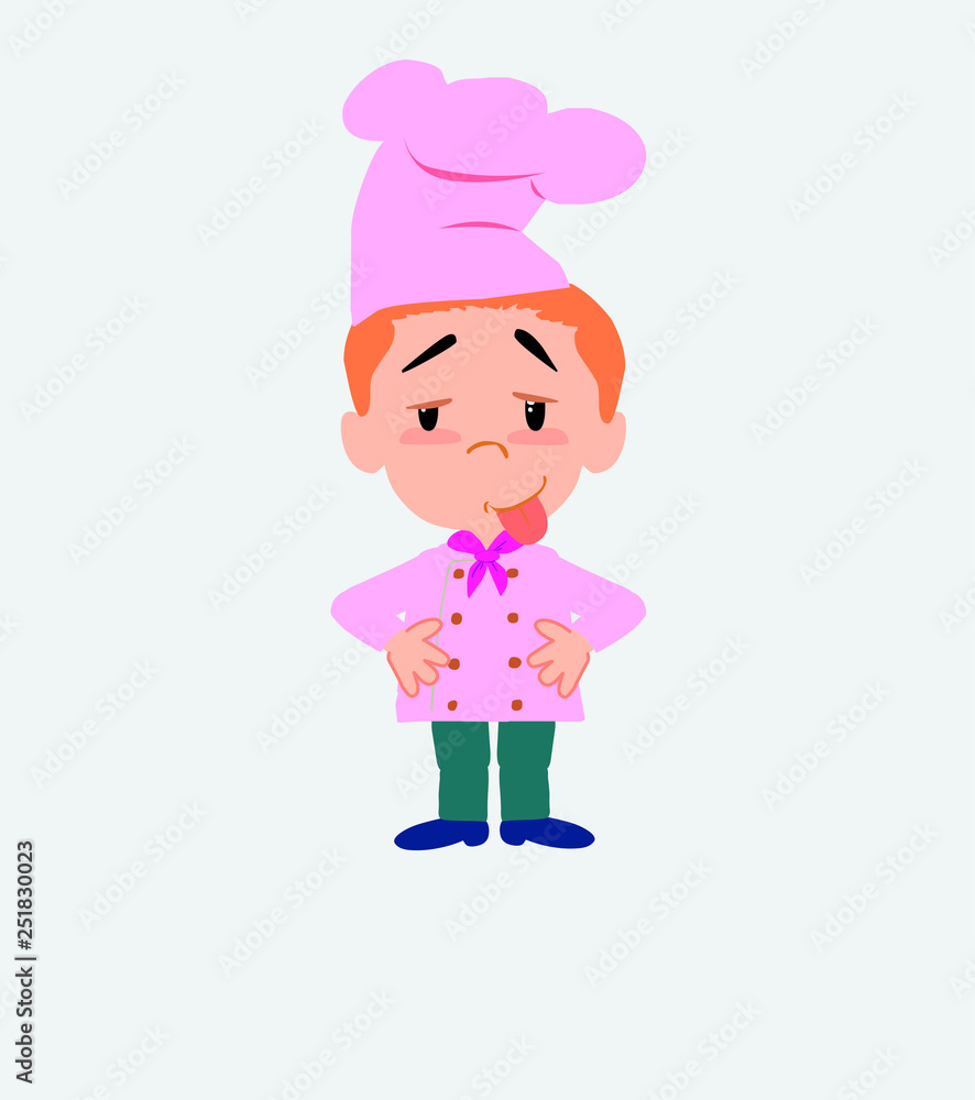 Chef in waiting attitude with funny expression. Chef in waiting attitude with funny expression.