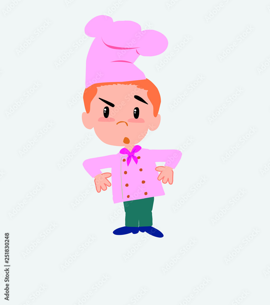 Chef with an expression of unpleasant surprise. Chef with an expression of unpleasant surprise.