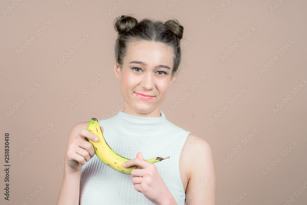 cute girl with a banana