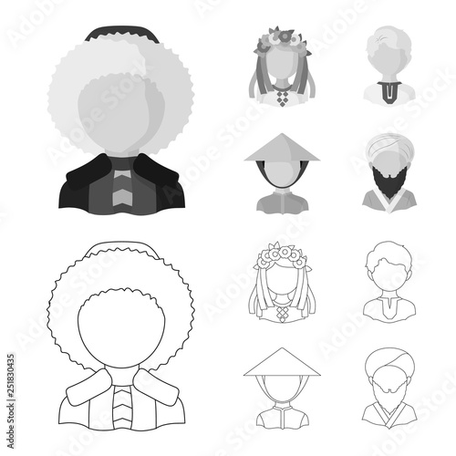 Isolated object of imitator and resident sign. Collection of imitator and culture stock symbol for web.