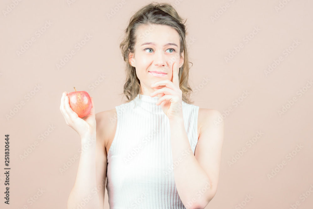 girl with an apple girl with an apple