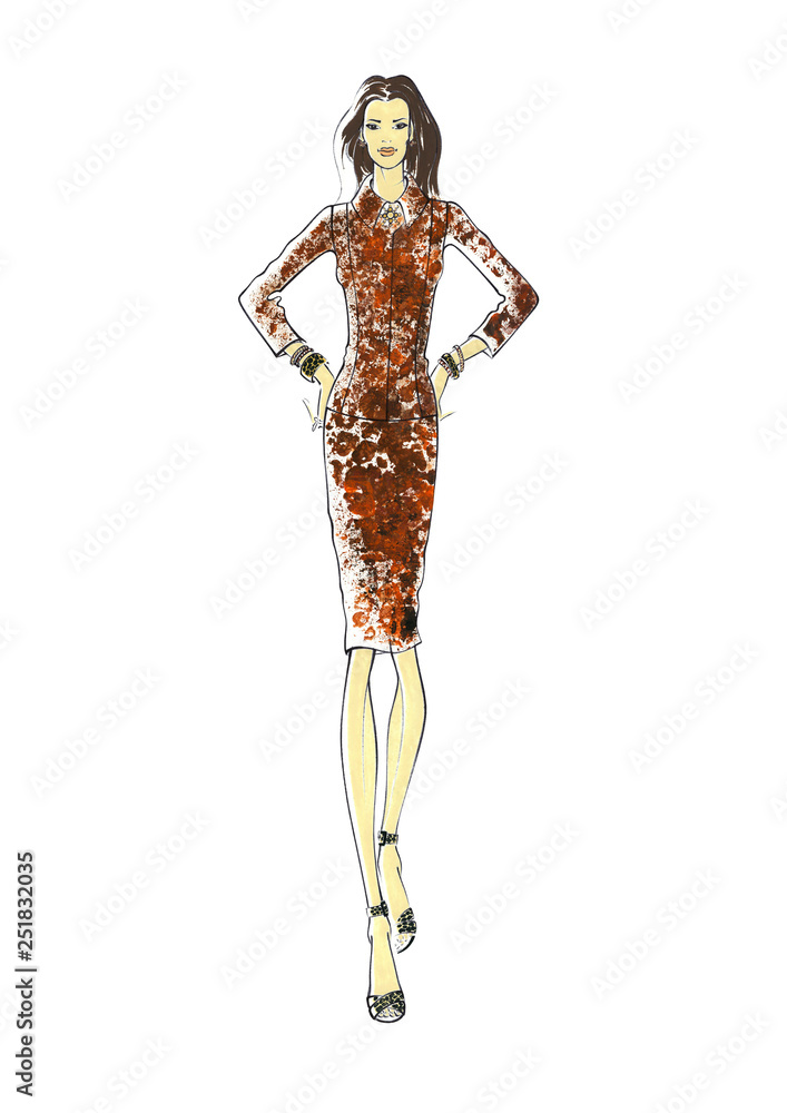 Fashion illustration in chic style
