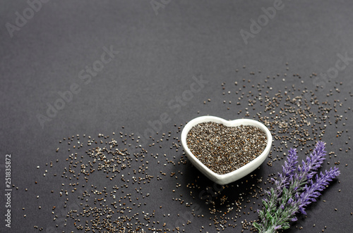Chia seeds with high fiber and protein content, ideal for losing weight