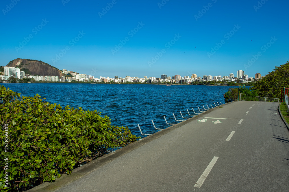 Wonderful city. Wonderful places in the world. Lagoon and neighborhood of Ipanema in Rio de Janeiro, Brazil South America. 
