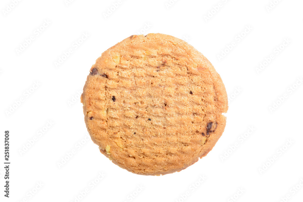 Chocolate chip cookie isolated on white background Chocolate chip cookie isolated on white background
