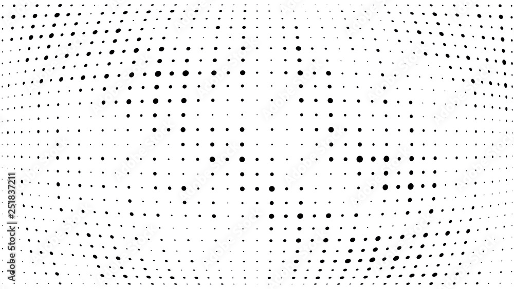 Halftone gradient pattern. Abstract halftone dots background. Monochrome dots pattern. Grunge texture. Pop Art, Comic small dots. Wave twisted dots. Design for presentation, report, flyer, cover, card Halftone gradient pattern. Abstract halftone dots background. Monochrome dots pattern. Grunge texture. Pop Art, Comic small dots. Wave twisted dots. Design for presentation, report, flyer, cover, card