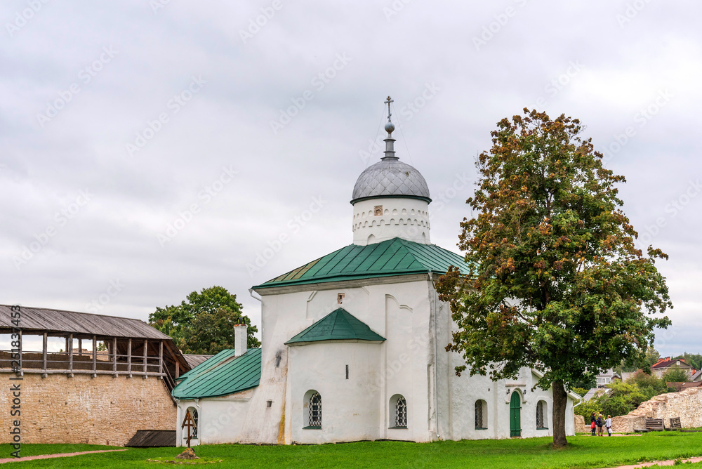 Ancient orthodox church of St. Nicholas in the Izborsk fortress. Izborsk, Pskov region, Russia