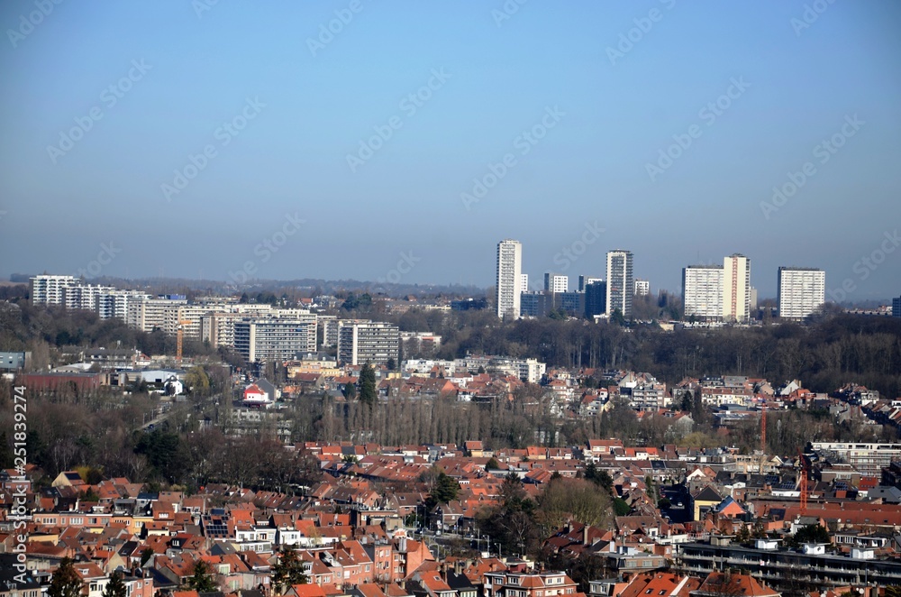 Obraz premium Bruxelles : Panorama sur la ville du haut de la Basilique de Koekelberg (Belgique)