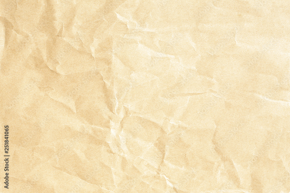 Old brown crumpled paper background texture