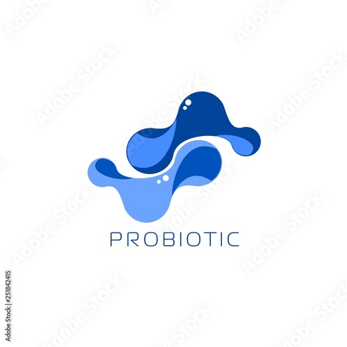 Probiotics logo. Bacteria logo. Concept of healthy nutrition ingredient for therapeutic purposes. Simple flat style trend modern logotype graphic design isolated