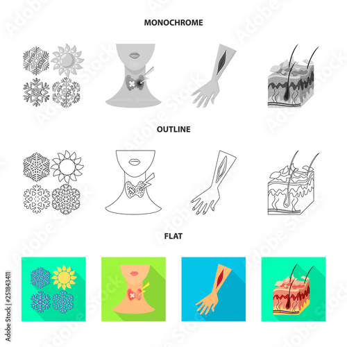 Vector design of medical and pain  logo. Set of medical and disease vector icon for stock.