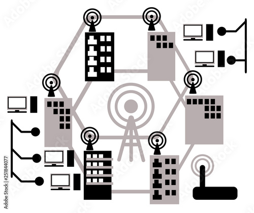 The concept of cellular or mobile communication system in the city